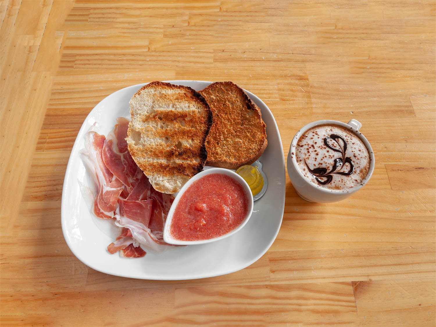 La Panotecca en madrid_restaurante comidas y cenas_Desayuno andaluz con jamón serrano